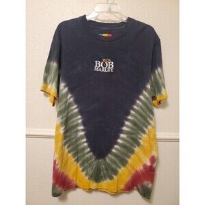 Bob Marley & The Wailers Catch A Fire Tour 1973 Men T Shirt L Multi Tie Dye